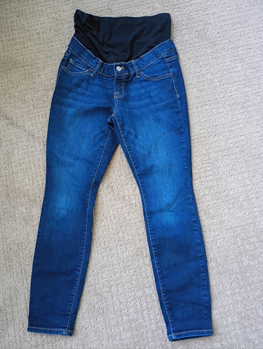 GAP Maternity Skinny Jeans in Blue with Black Waistband